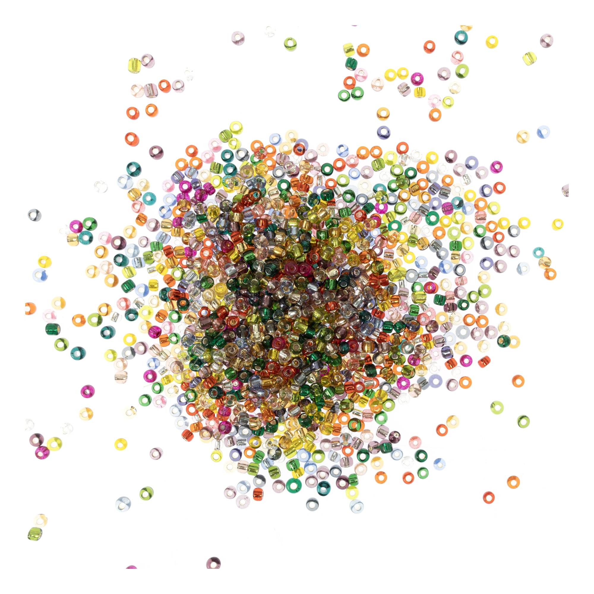 Assorted Silver-Lined Seed Beads 3mm 50g