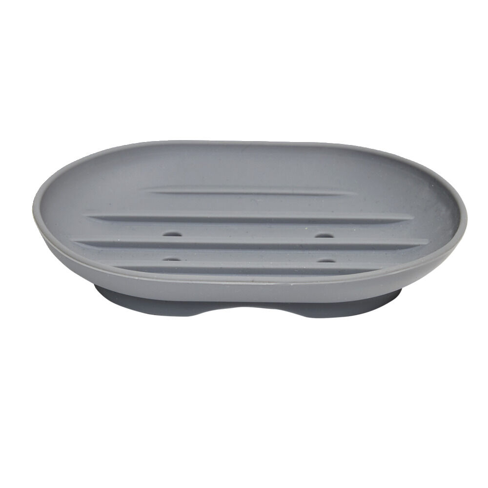 Support à savon en silicone gris 11x8xH2cm