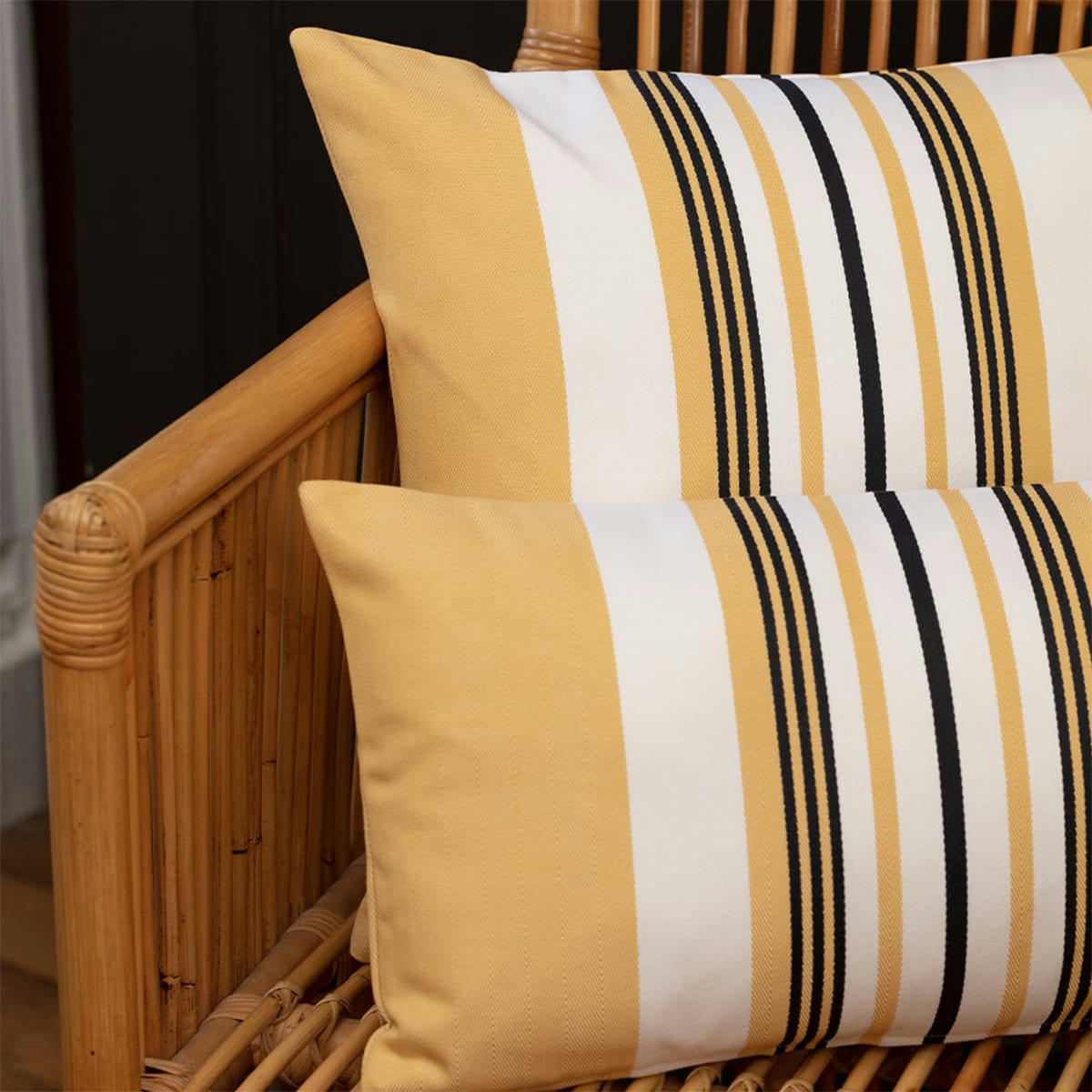 DONIBANE - Housse de coussin coton Jaune 40x40 cm