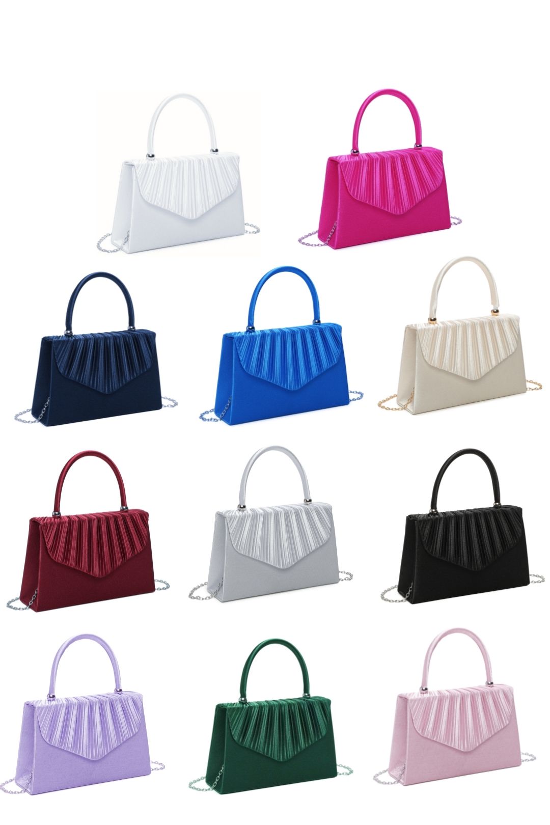 Fontanella Fashion Pleated Elegance Crossbody Clutch Bag