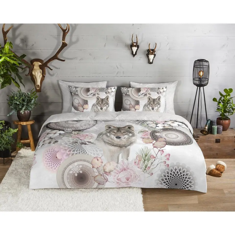 HIP Collectie Isaci Flanel Dekbedovertrek Grijs-1-persoons (140 x 200/220 cm)