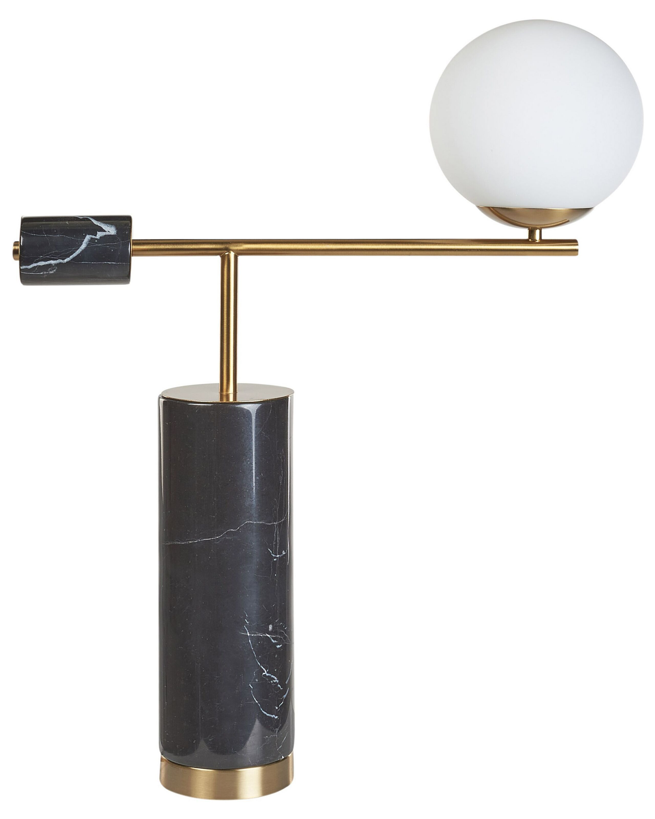 Lampa stołowa marmurowa czarna ze złotym