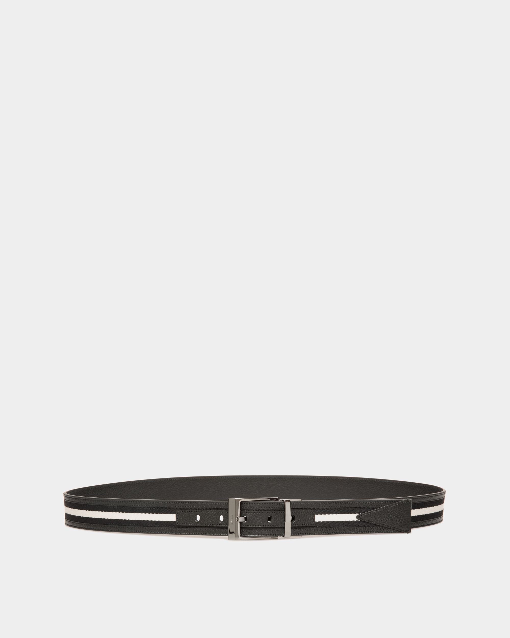 Shiffie 35 mm Wendegürtel Aus Stoff Und Leder In Schwarz-Weiß