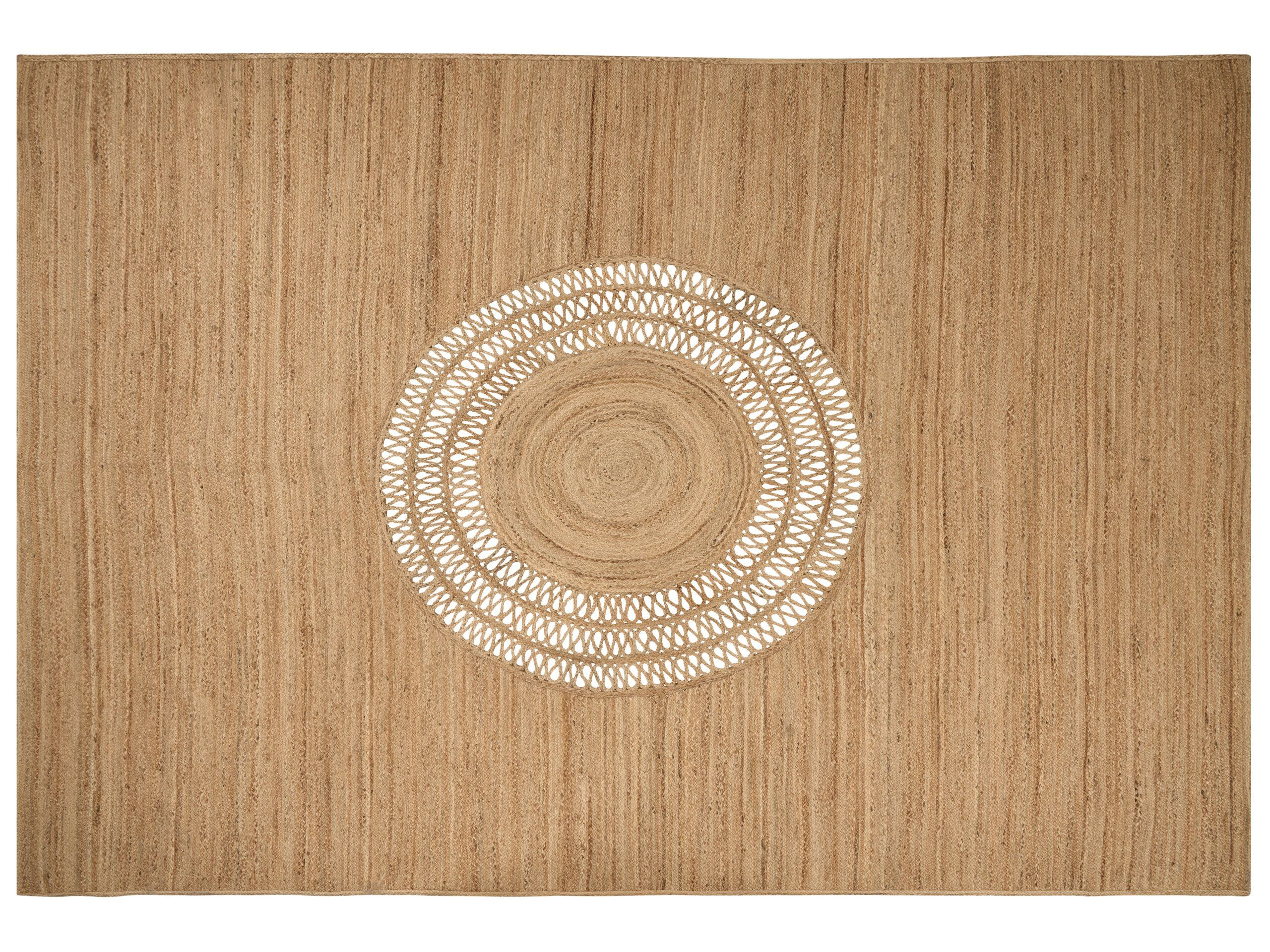 Dywan jutowy ażurowy 160 x 230 cm beżowy