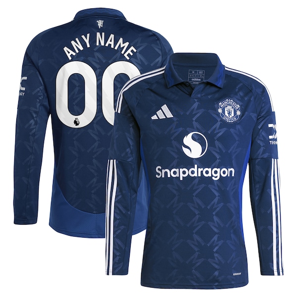 Manchester United adidas 2024/25 Away Replica Long Sleeve Custom Jersey - Navy