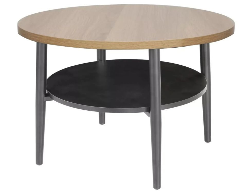 Stolik kawowy ELLA B 60x60 dąb/ czarny