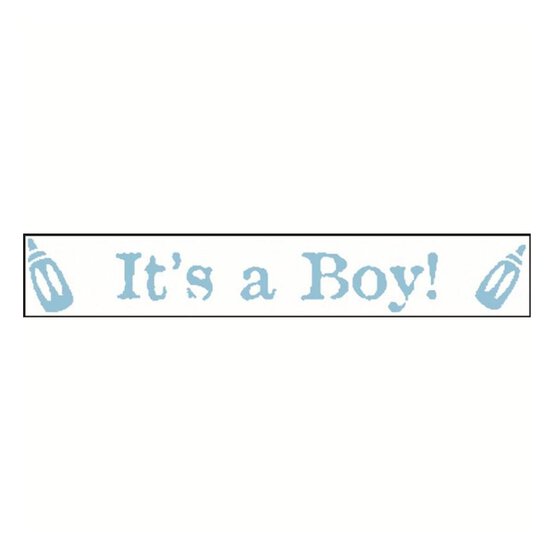 Baby Blue on White It's A Boy Ribbon 25mm x 3m