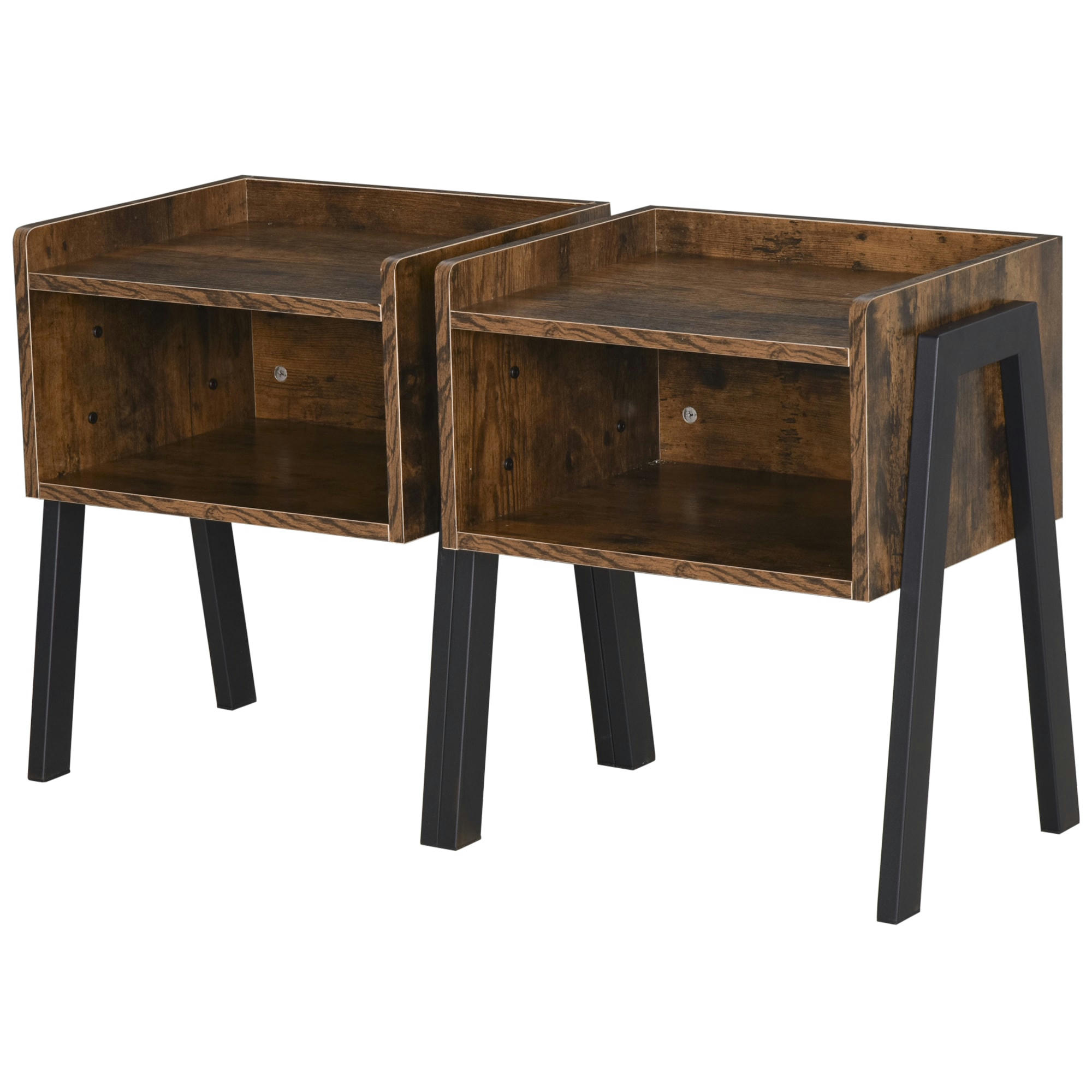- Lot de 2 tables de chevet style industriel