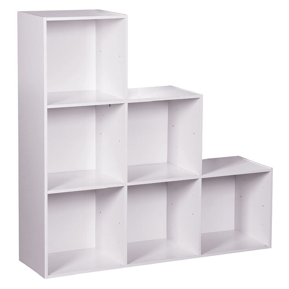 Structure Box Cube 6 cases escalier 103,2x30x103,2cm bois blanc