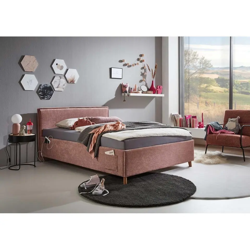 Eenpersoonsbed Ollie - 120 x 200 cm - Roze design