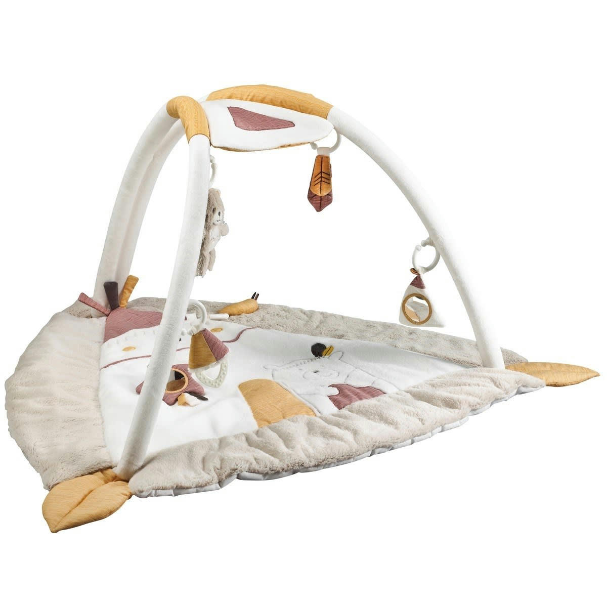 TIMOUKI - Tapis d'éveil Tipi bébé 77x77cm en polyester beige
