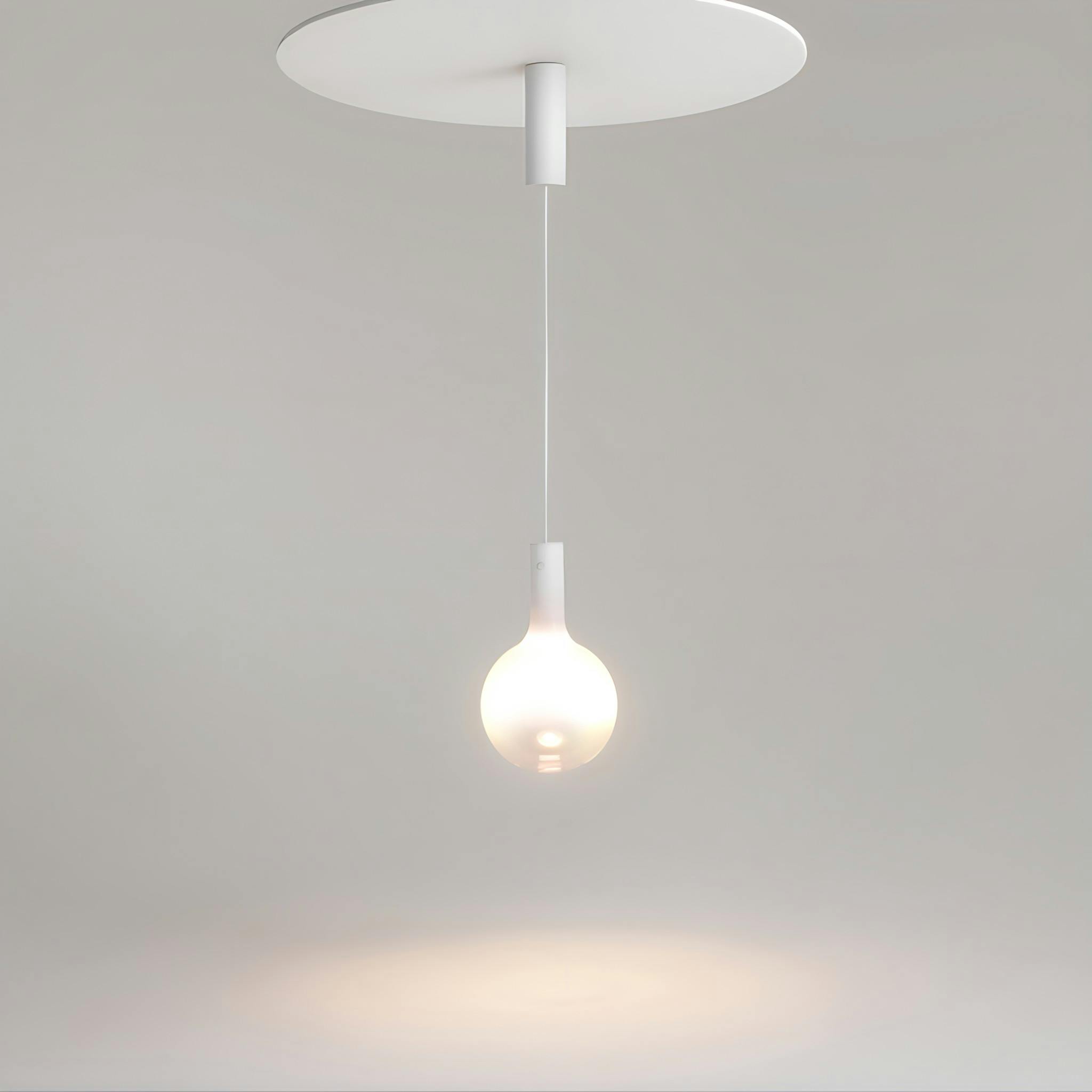 Suspension verre soufflé LED – globe blanc crémeux DELTONA