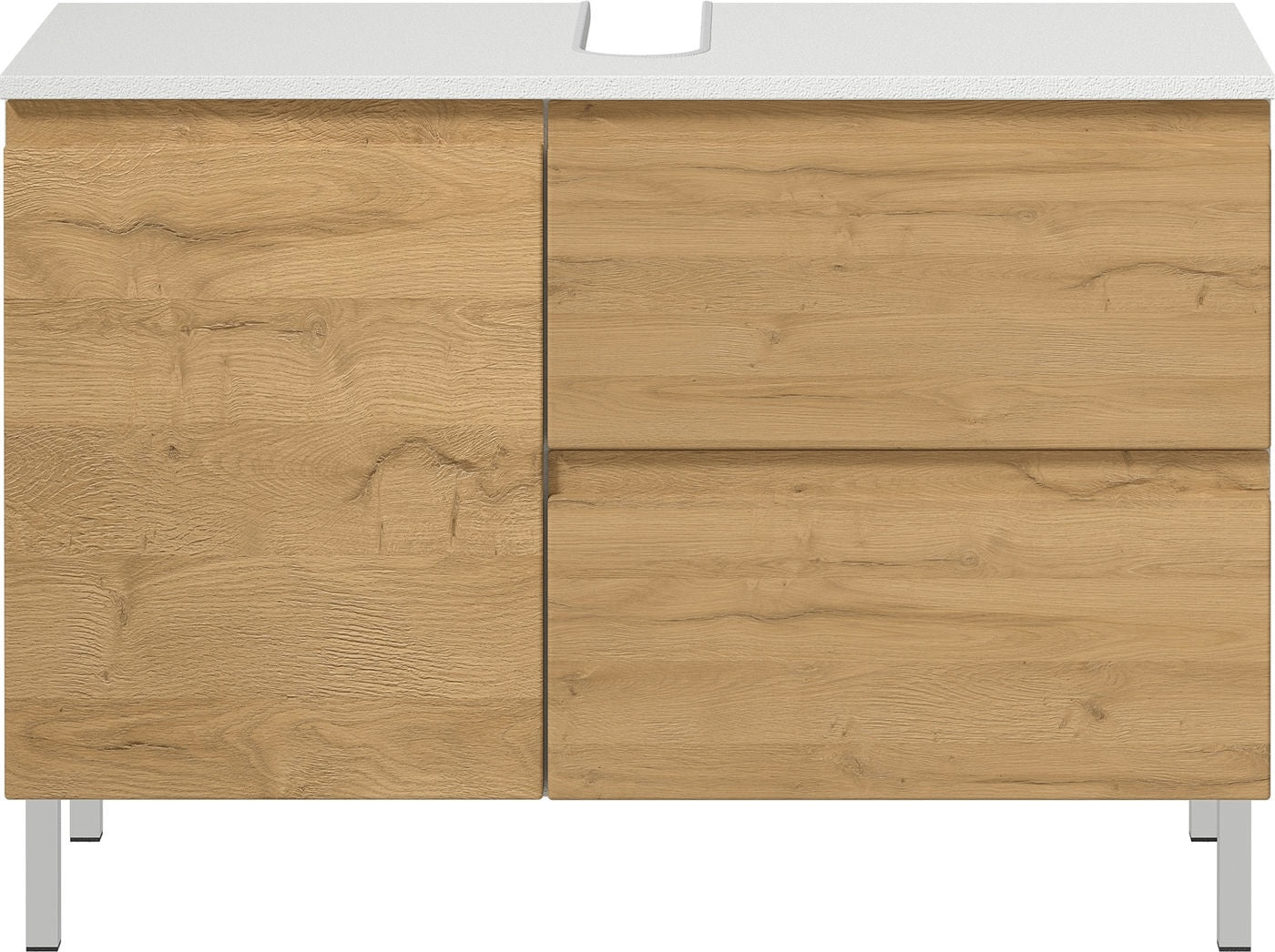 Germania Torrance Wastafelonderkast 80 cm Wit   Eiken