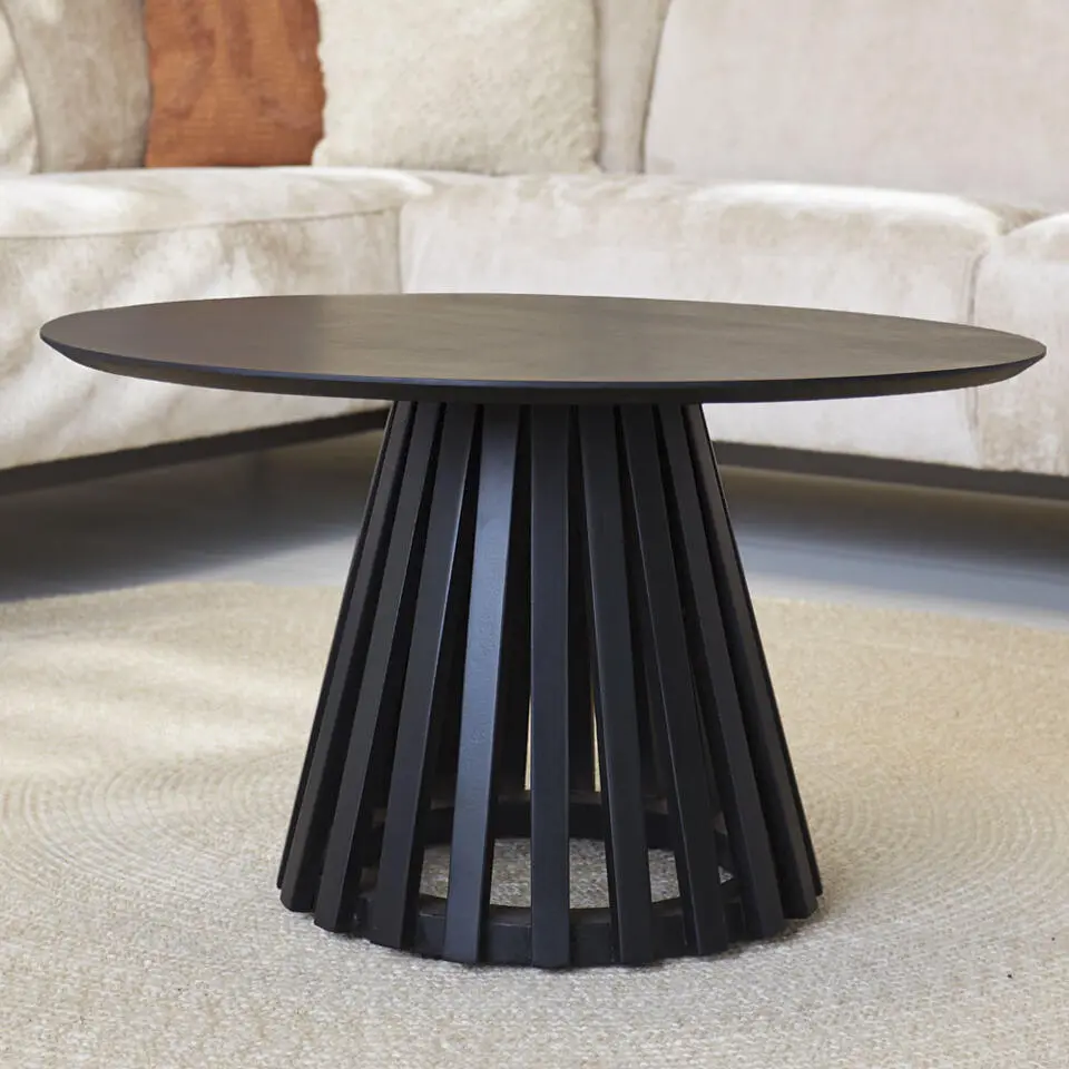 Ronde salontafel Rory acaciahout zwart &Oslash;70 - 70x70x41 cm - Hout - Zwart