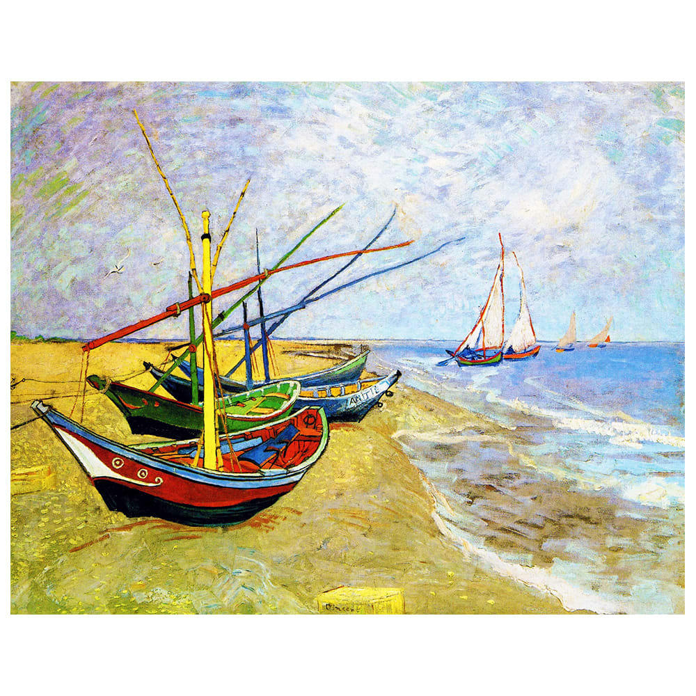 - Tableau Fishing Boats On The Beach Vincent Van Gogh 80x100cm