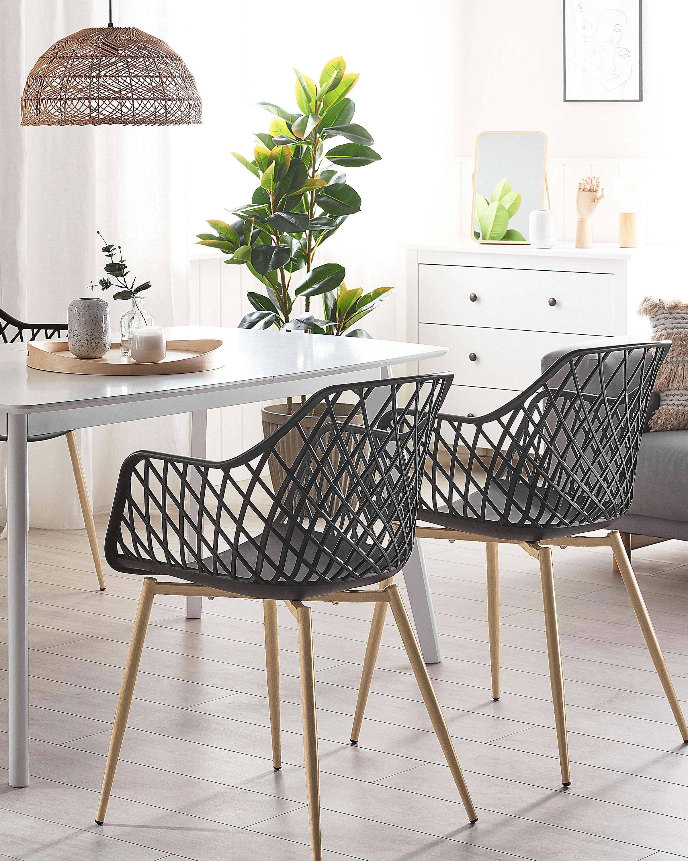 Set of 2 Dining Chairs NASHUA Black