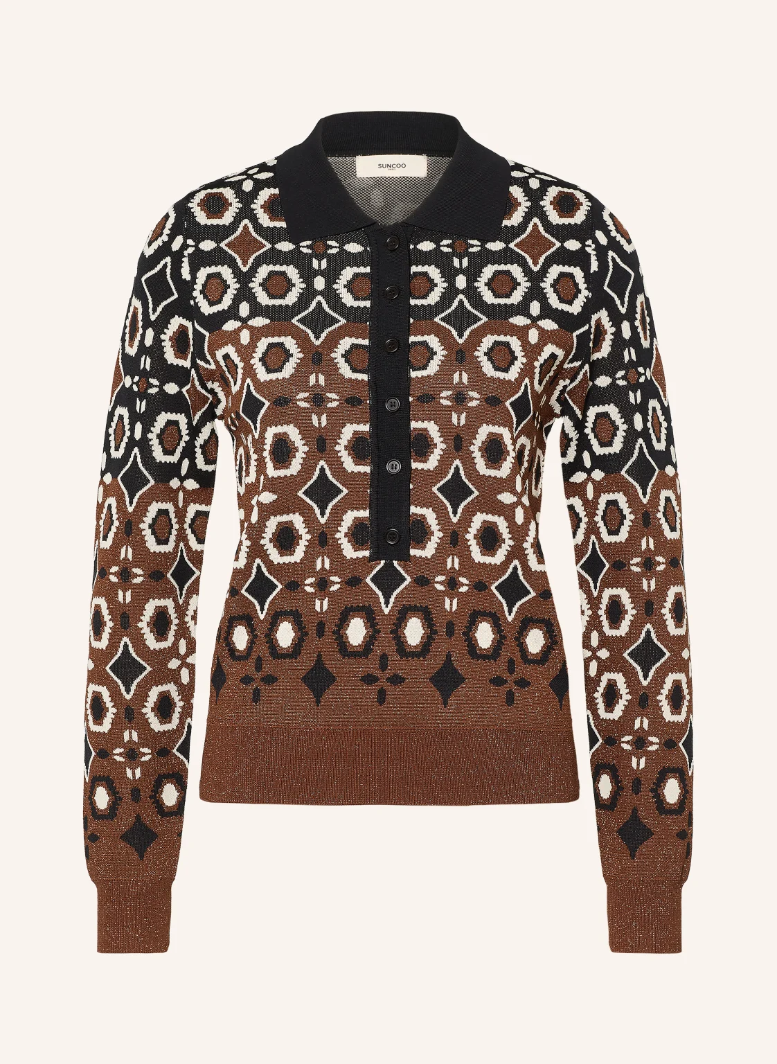 SUNCOO Strick-Poloshirt PALMAROS mit Glitzergarn