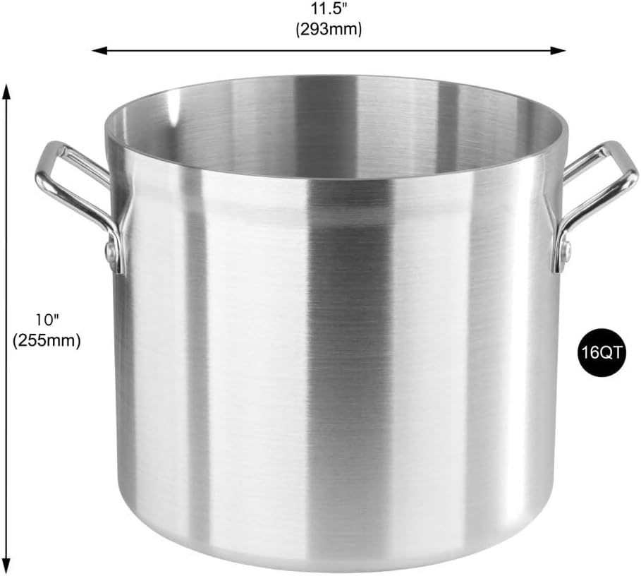 New Star Foodservice 16 Qt Aluminum Stock Pot, No Cover