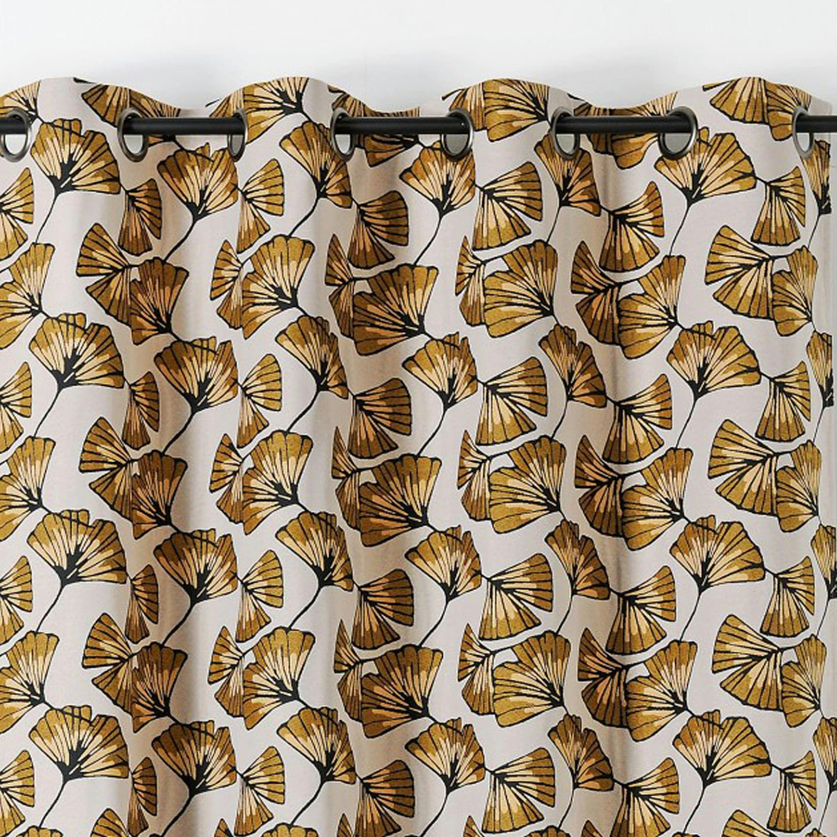 - Rideau jacquard biloba polyester/jacquard jaune 140x240 cm