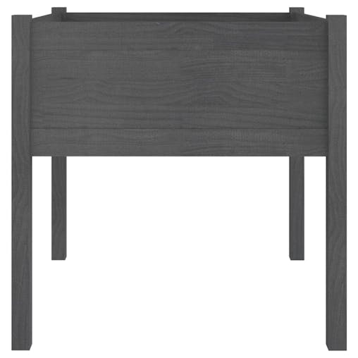 NNEVL Garden Planter Grey 70x70x70 cm Solid Pinewood