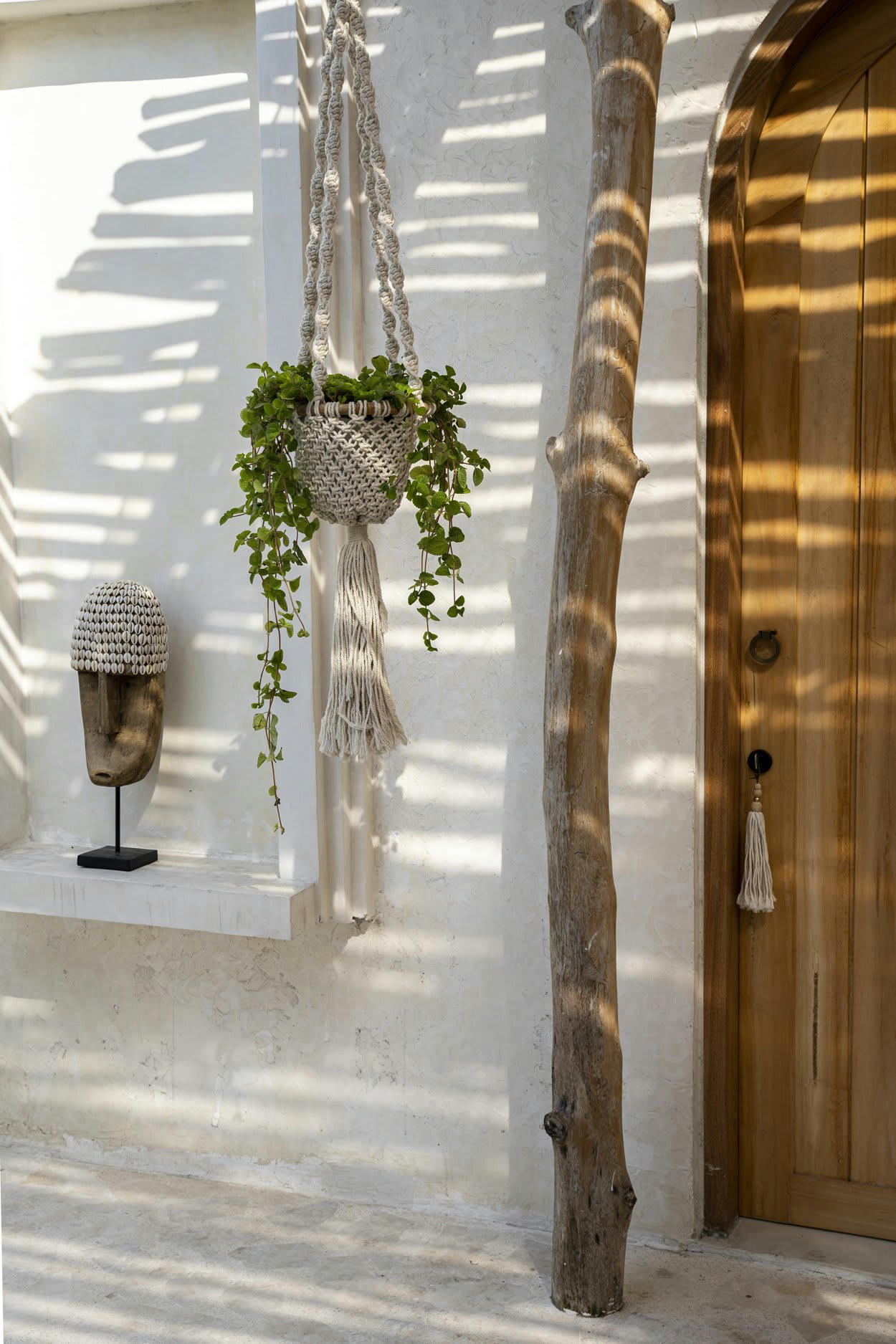 TWISTED - Suspension de plantes en coton blanc naturel grande