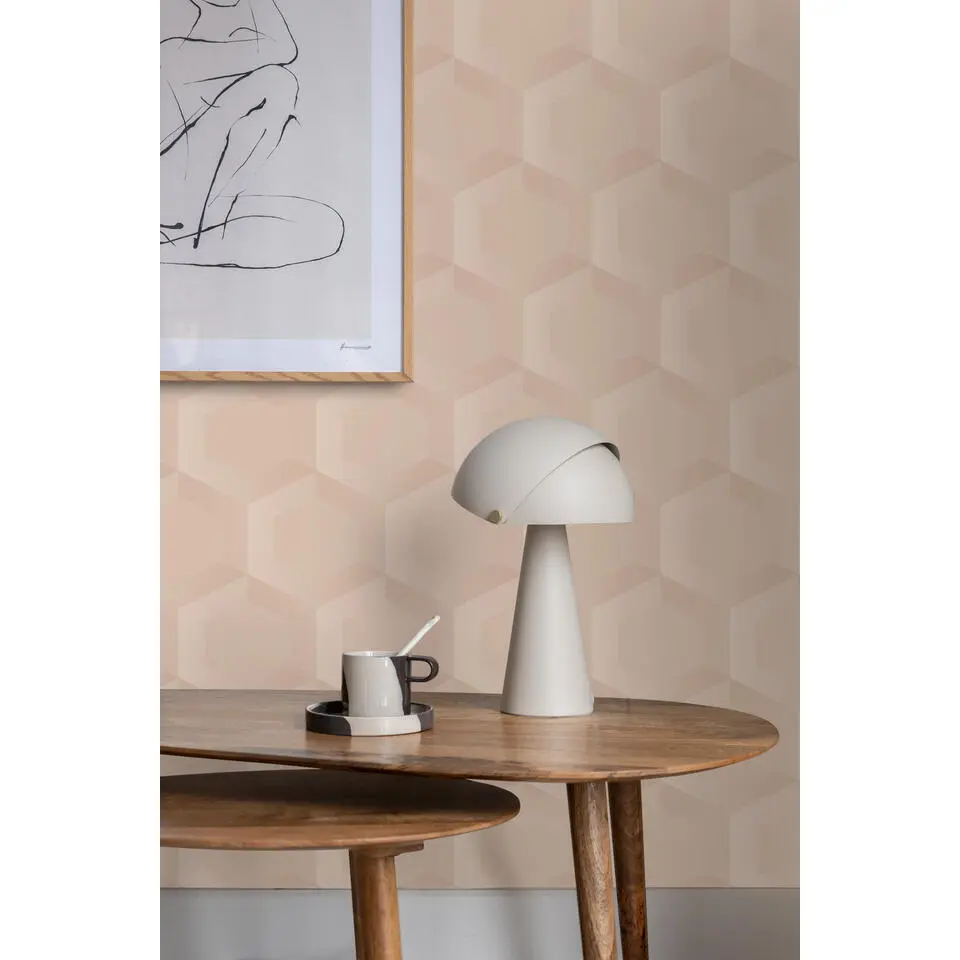 Origin Wallcoverings behang 3d hexagon motief licht roze - 53 cm x 10.05 m