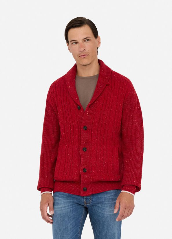 Cardigan in lana a trecce
