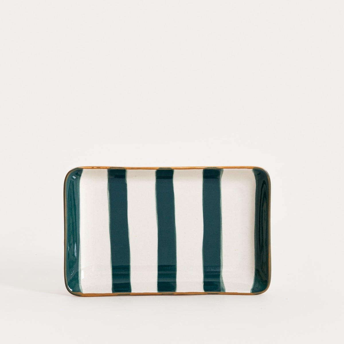 Talerz TORRIT w zielone paski 19x12 cm