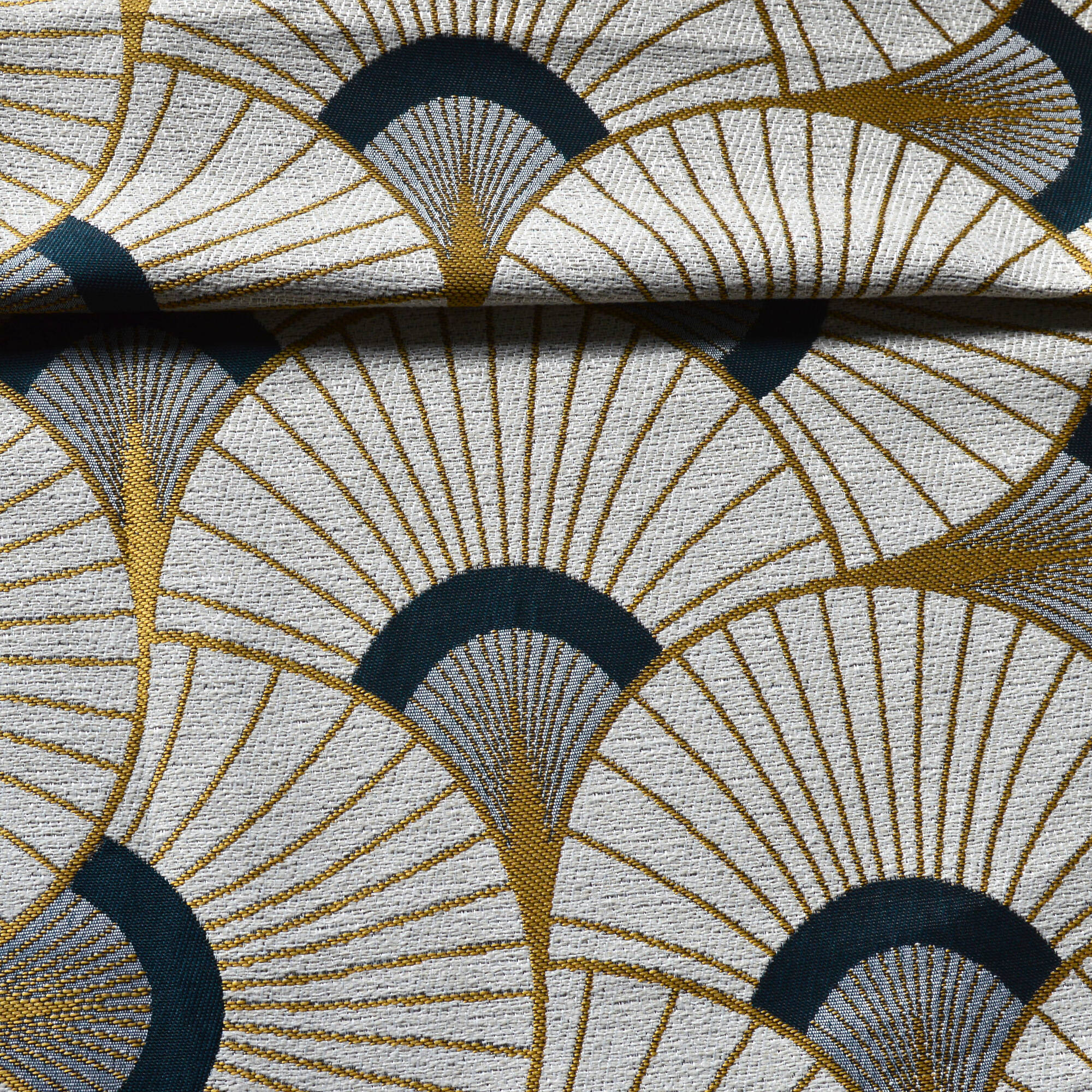 Rideau jacquard imprimé plumes de paon