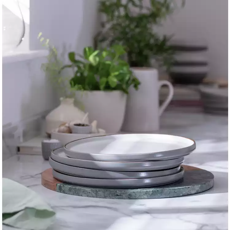 Habitat Speckle 4 Piece Stoneware Dinner Plate - Grey