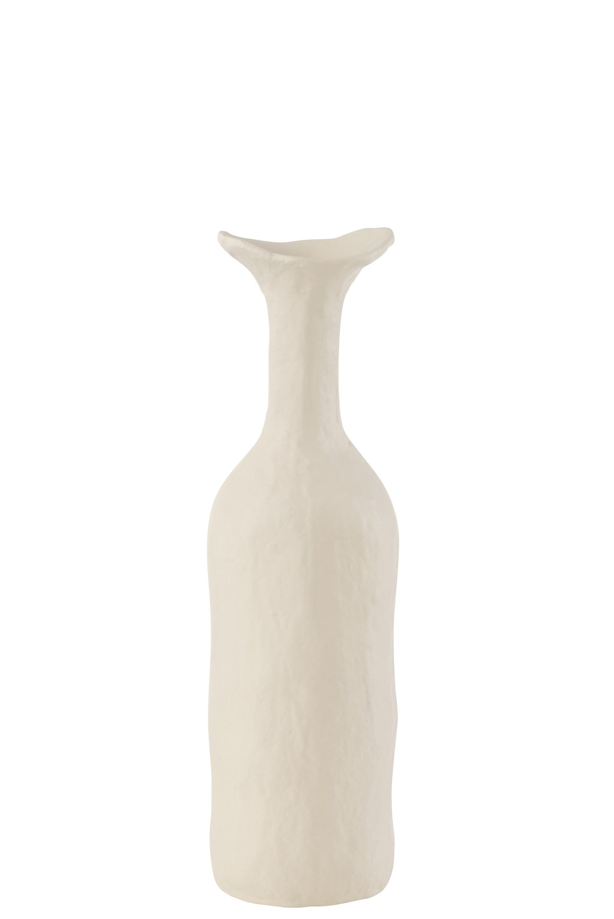J-Line vaas Agra - aluminium - wit - small - 39 cm hoog