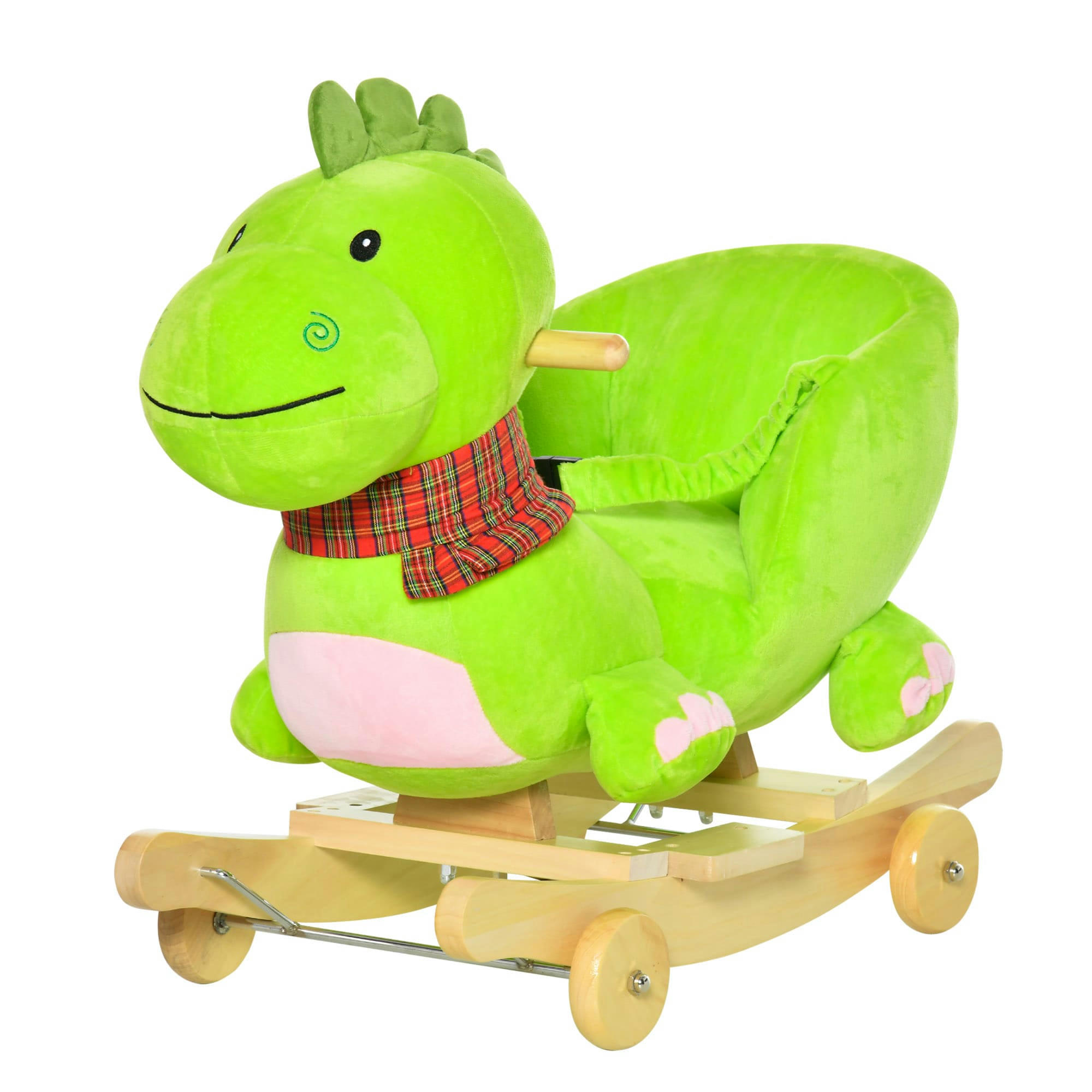 - Jouet à bascule dinosaure et porteur sur roulettes musicale vert