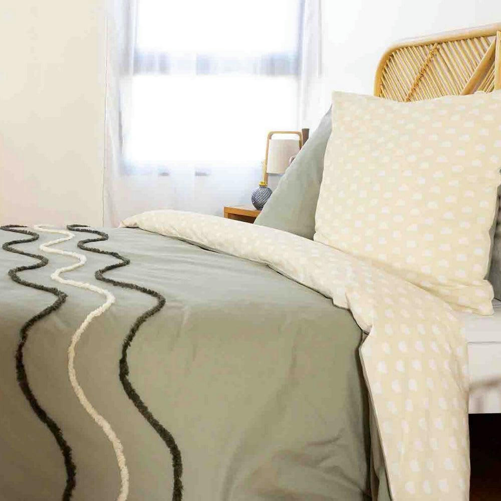 - Parure de lit 2 places coton à motifs 220x240 cm