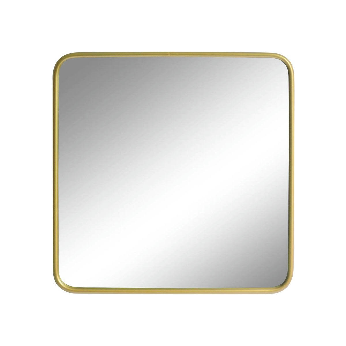 UPTOWN - Miroir carré angles arrondis laiton or 65x65