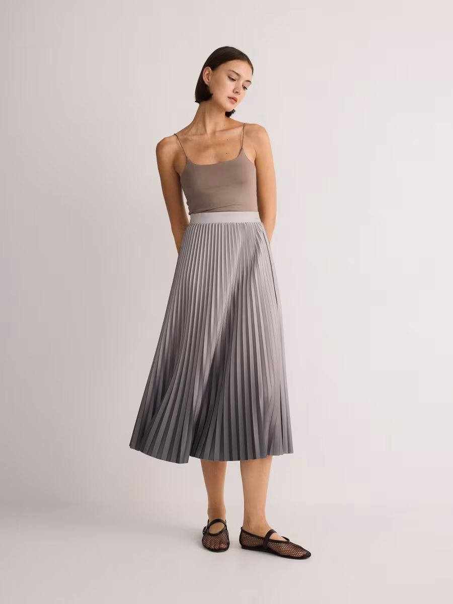 Pleated Midi Skirt