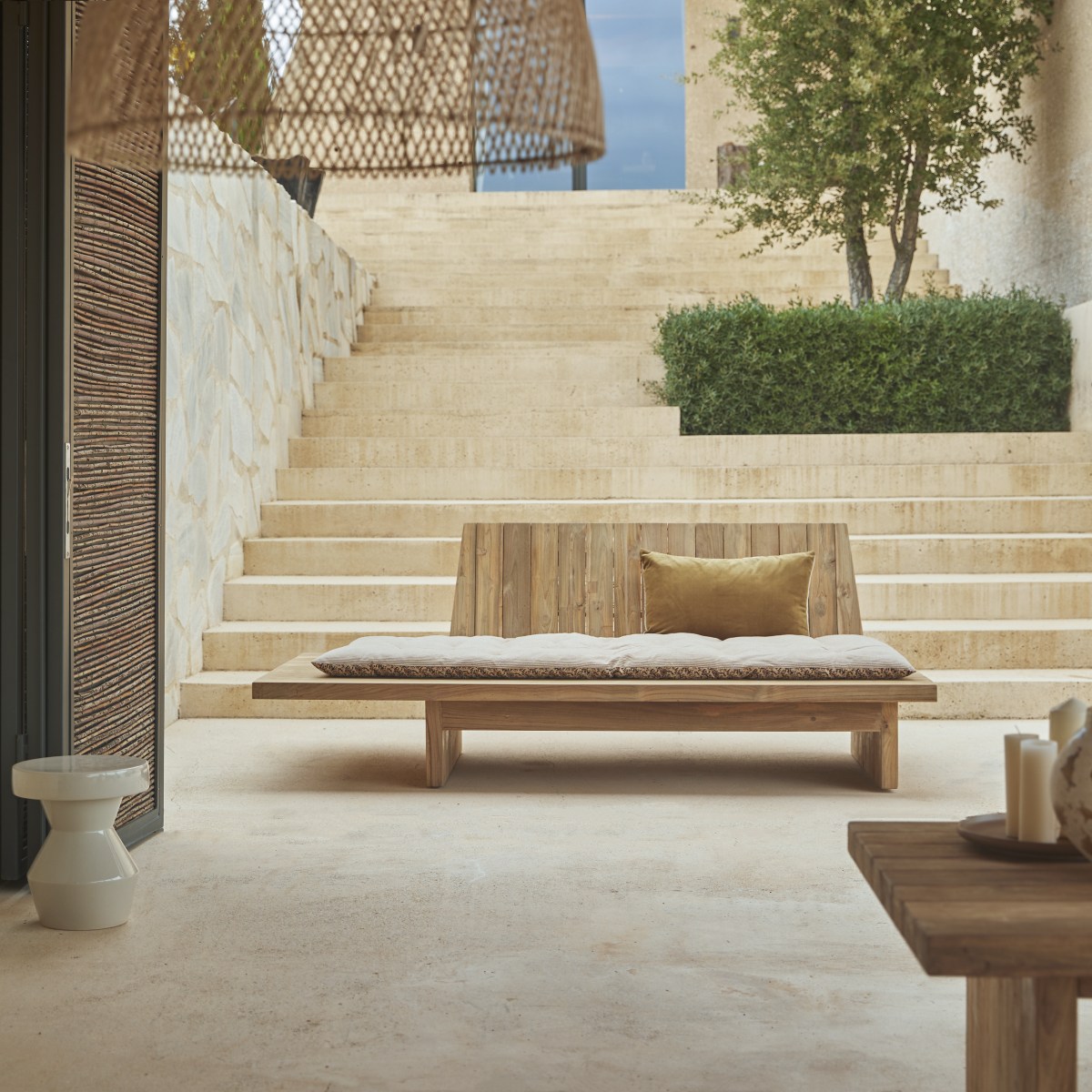 Tikamoon - Joaquin - Gerecyclede massief teakhouten tuinbank