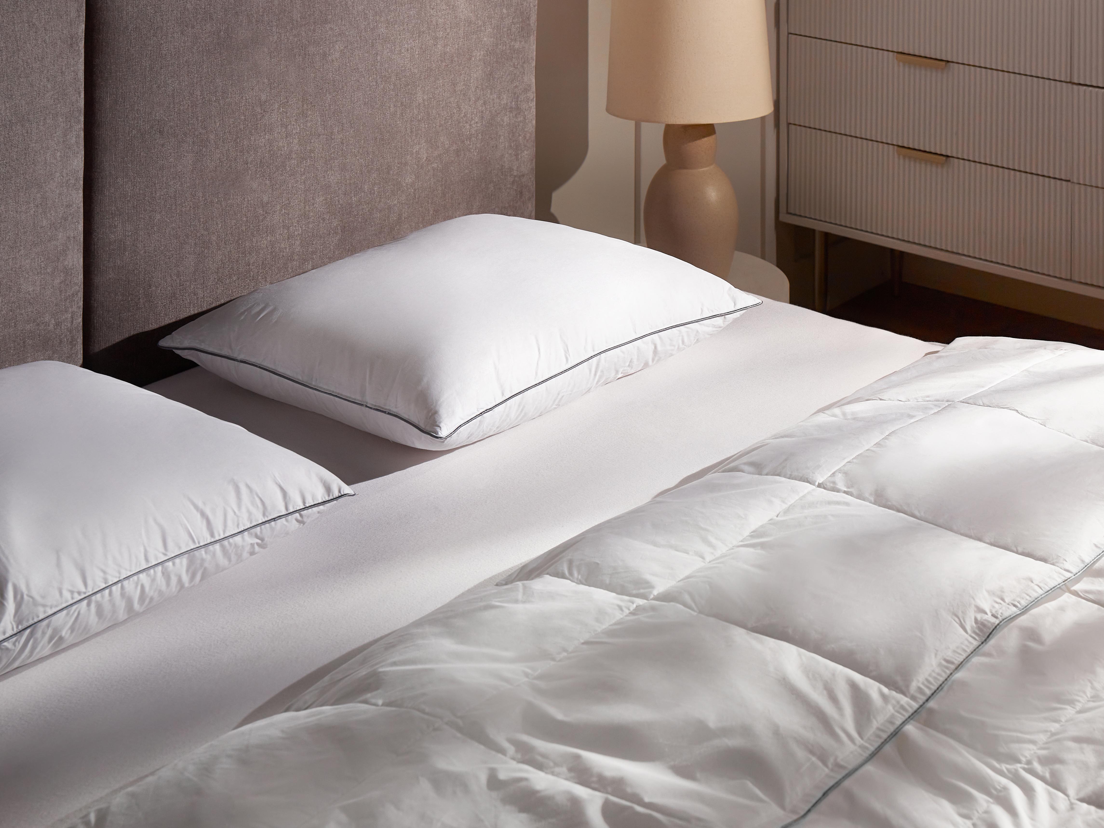 3-Chamber Bed Pillow TEIDE Low Duck Feathers and Down 50 x 60 cm White