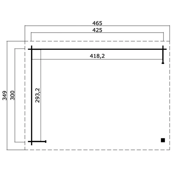 Gartenhaus »Columbus«, BxHxT: 462 x 245,1 x 349 cm (Außenmaße inkl. Dachüberstand), Holz