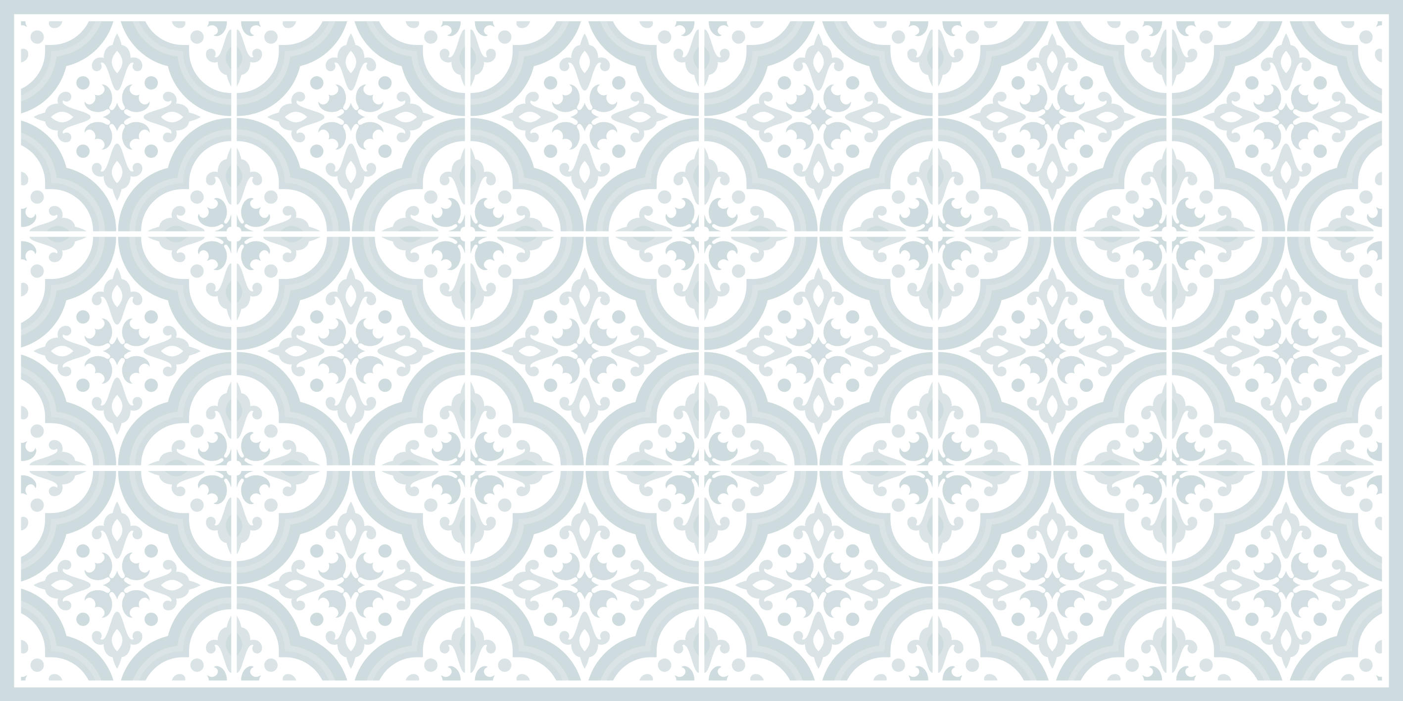 LISBONA - Tapis en vinyl cuisine poudre bleu lisbonne 48x98 cm