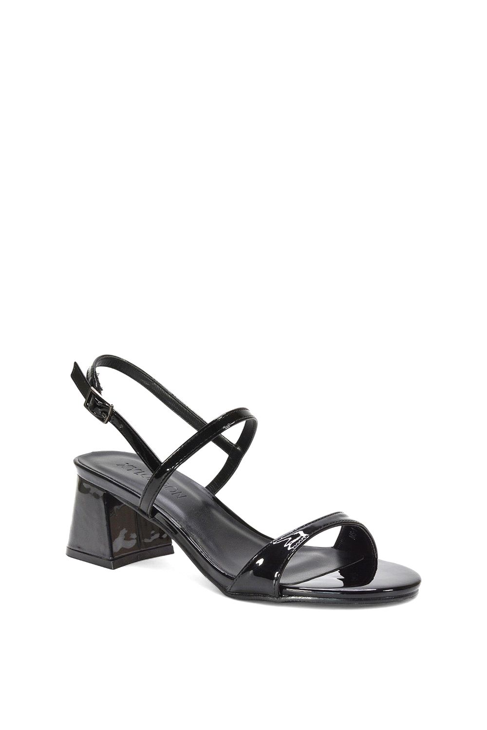 XY London Izzy' Strappy Slingback Mid Block Heels With Square Toe