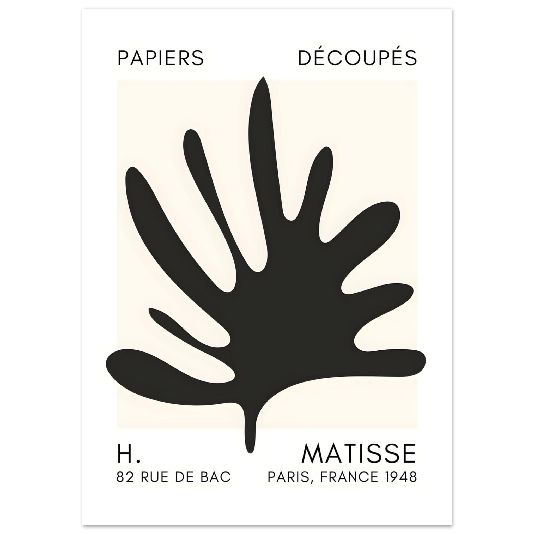 Artfulprints Poster Matisse – Coral drift black  - 50x70 cm - Zwart