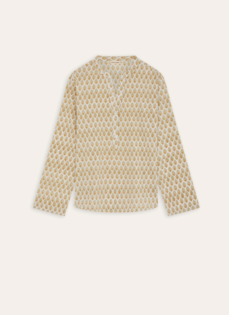 CHEMISE MANCHES LONGUES EN VOILE DE COTON IMPRIMÉ ECRU