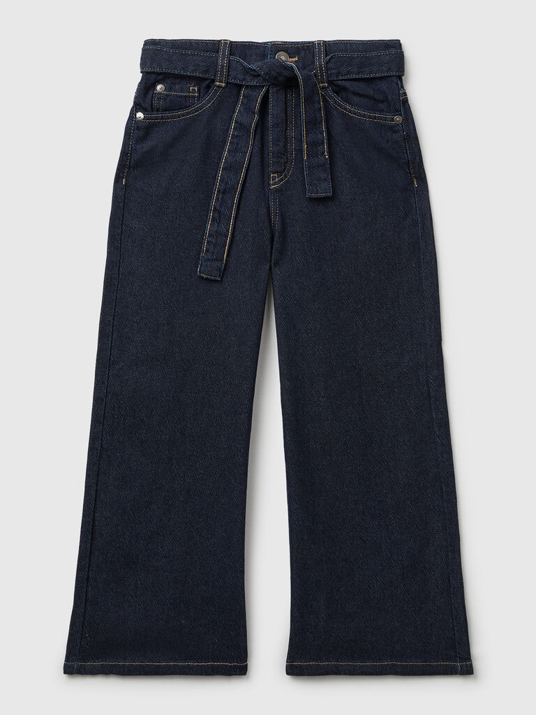 Wide fit jeans with sash