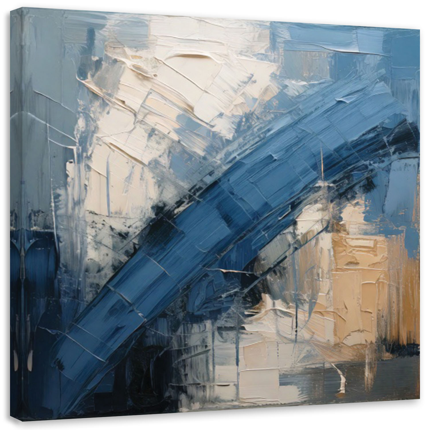 Feeby Obraz do salonu, Abstrakcja Industrialna Niebieski 30x30
