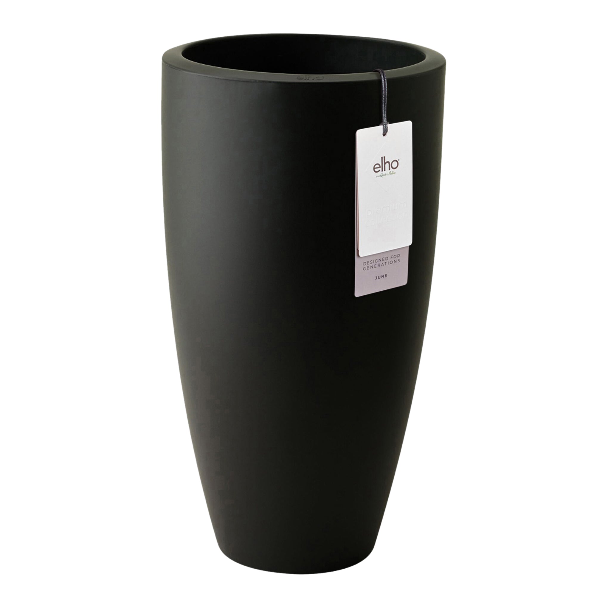 Elho June Round High 30 - Zwart - L 30 x B x H 53 cm - Binnen en Buite