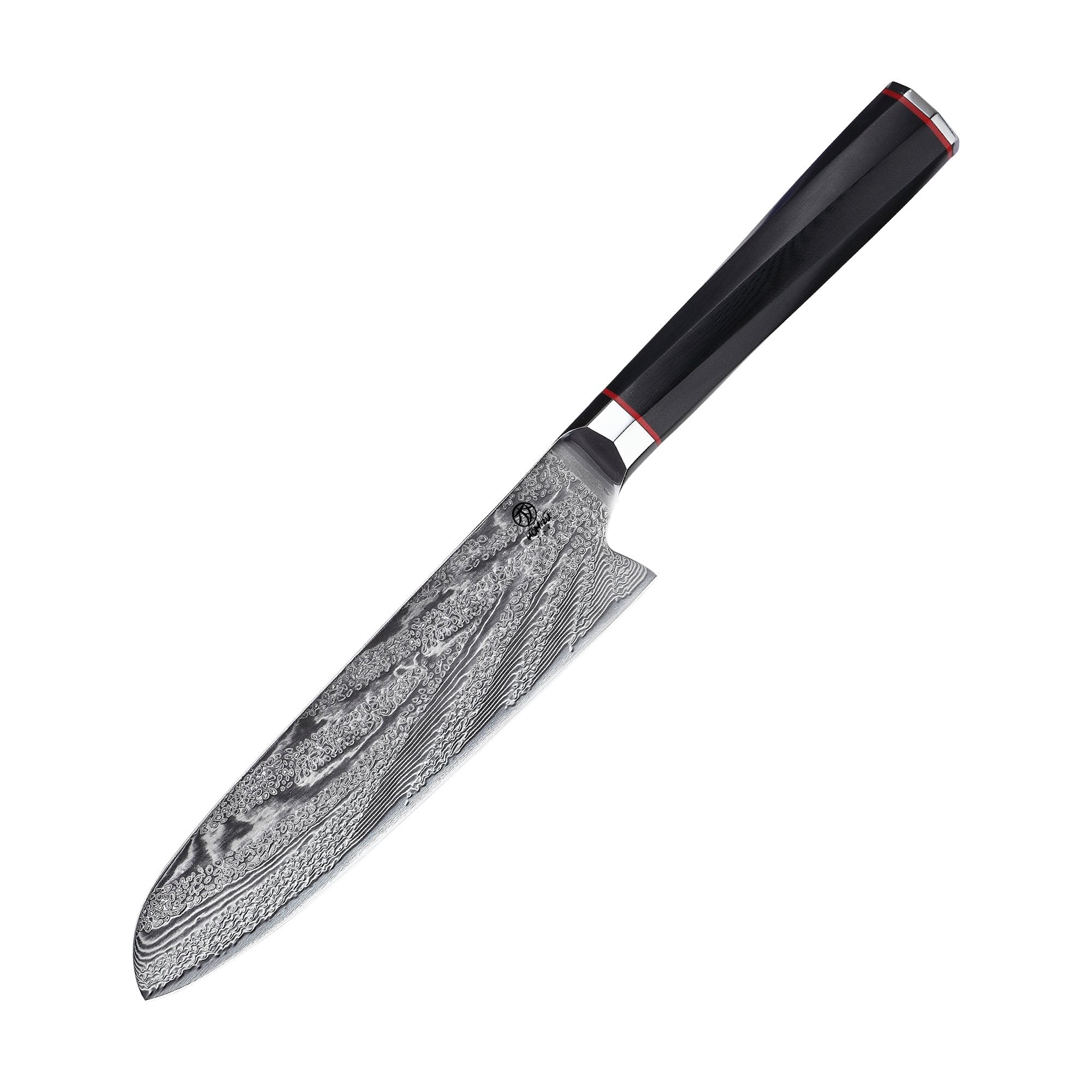Homizu Takumi Santokumes - VG-10 Damast G10, zw,rd,wit - doos