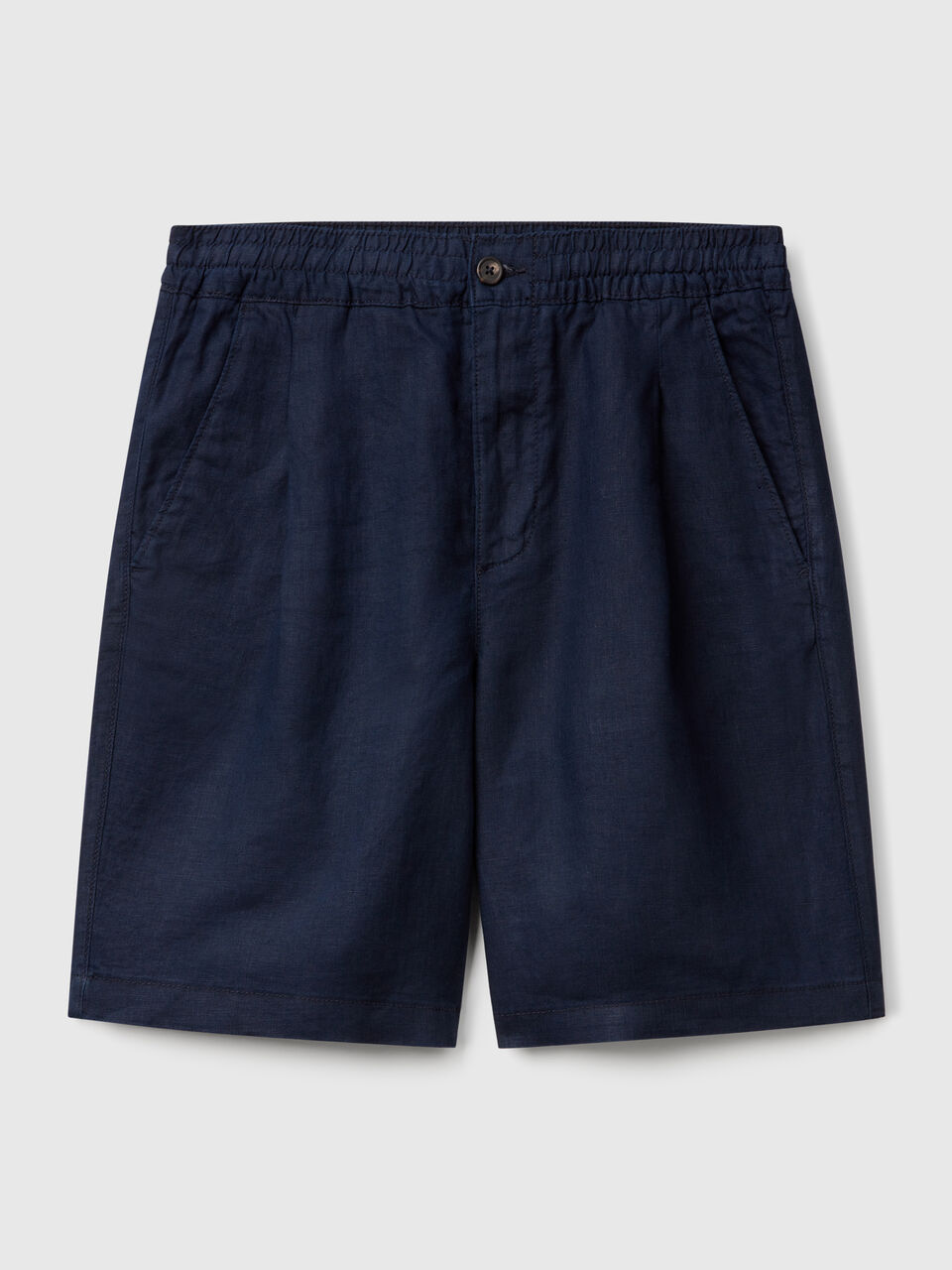 Bermuda shorts with drawstring in pure linen