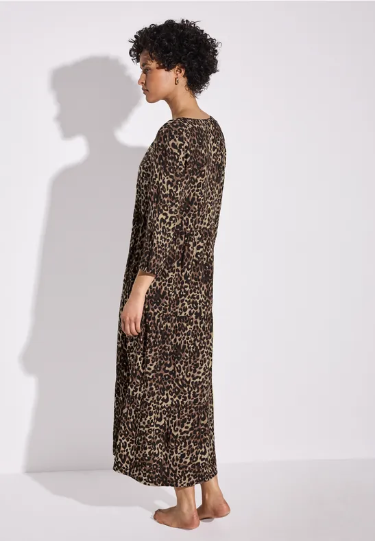 Volant-Kleid mit Leo-Muster