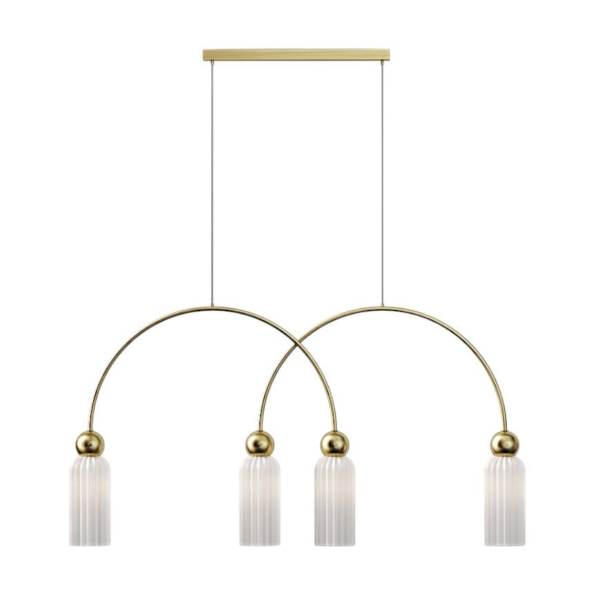 Suspension moderne double arche - verre dépoli SOLANA