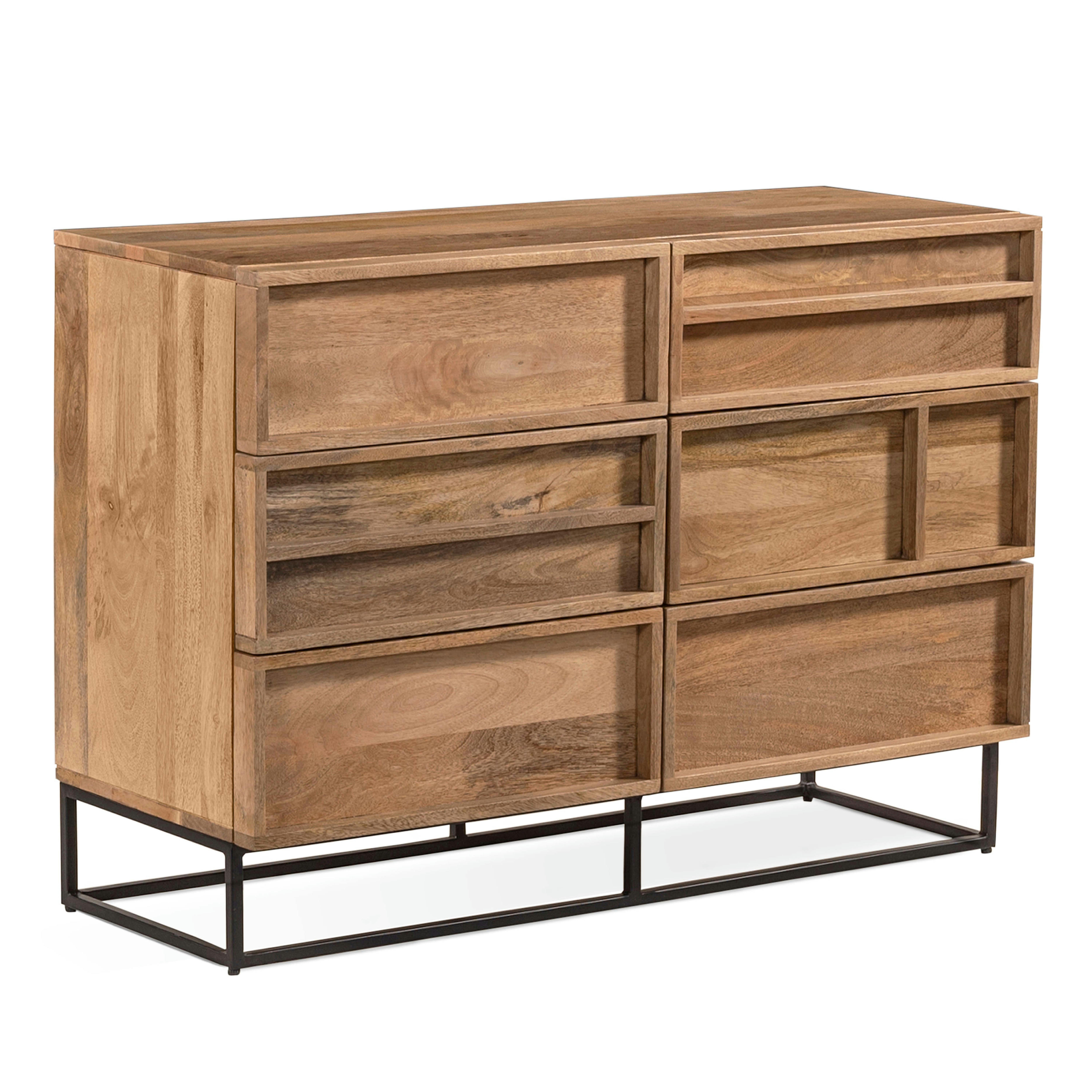 TILDA - Commode à 6 tiroirs en manguier massif